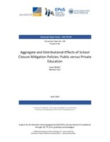 Aggregate and Distributional Effects of School Closure Mitigation Policies: Public versus Private Education