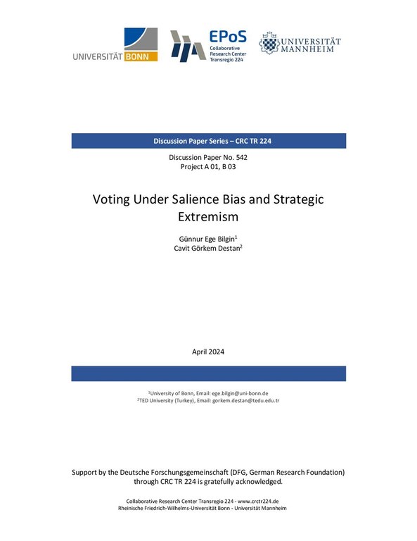 Voting Under Salience Bias and Strategic Extremism