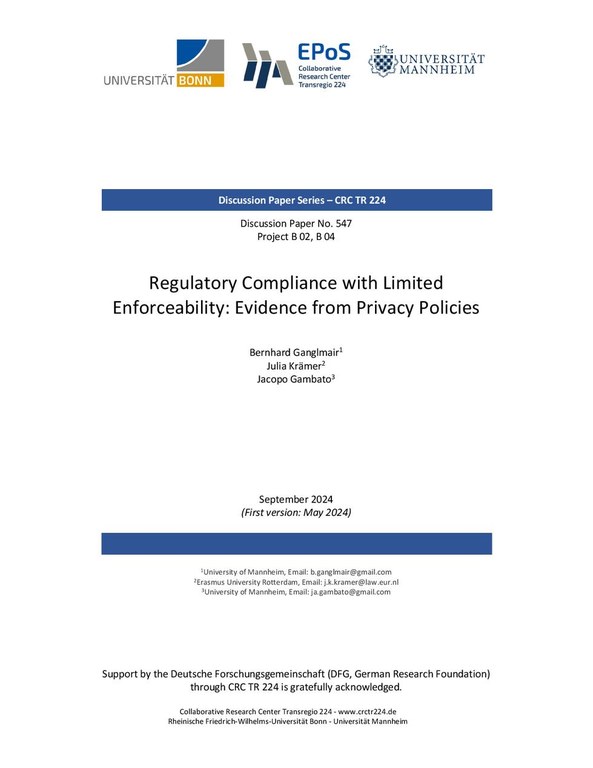 Regulatory Compliance with Limited Enforceability: Evidence from Privacy Policies