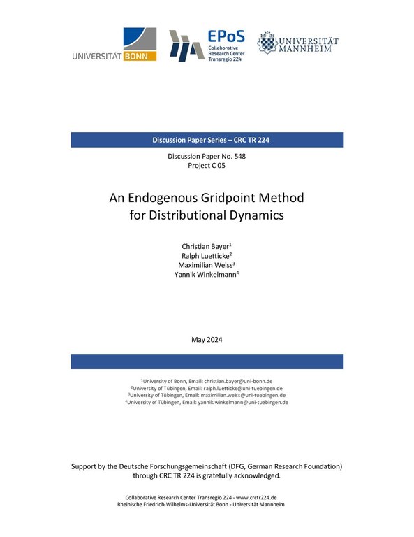 An Endogenous Gridpoint Method for Distributional Dynamics