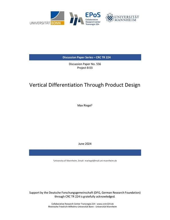 Vertical Differentiation Through Product Design