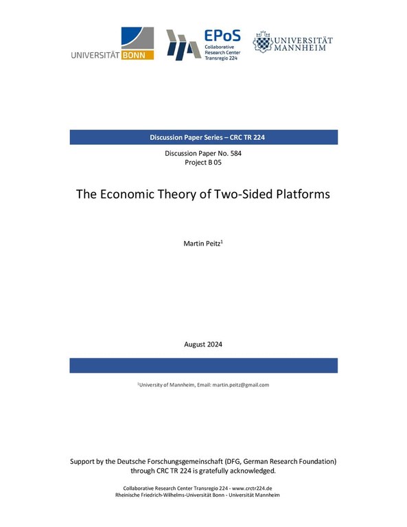 The Economic Theory of Two-Sided Platforms