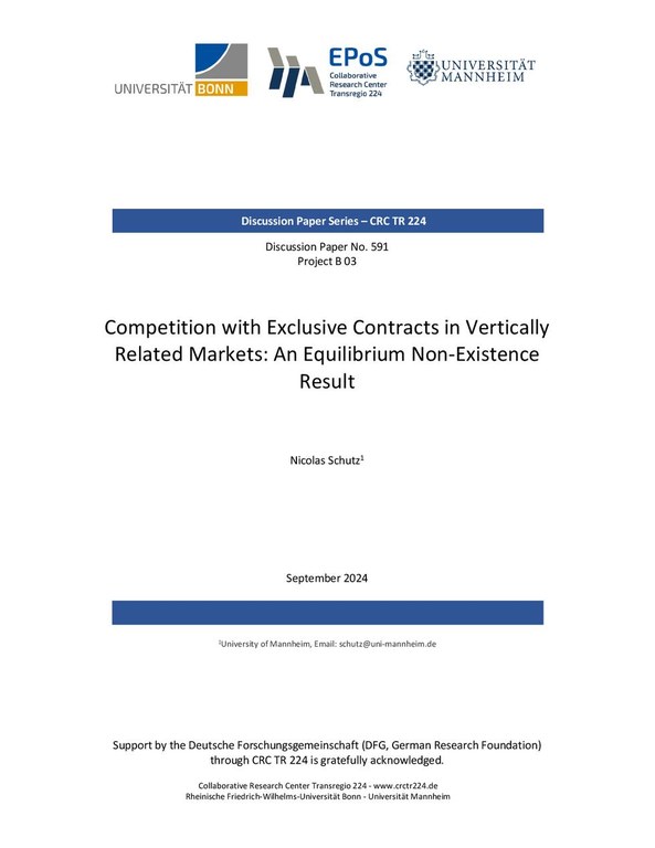 Competition with Exclusive Contracts in Vertically Related Markets: An Equilibrium Non-Existence Result