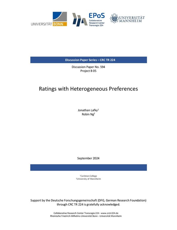 Ratings with Heterogeneous Preferences