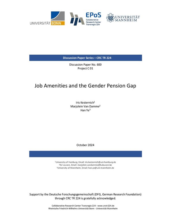 Job Amenities and the Gender Pension Gap