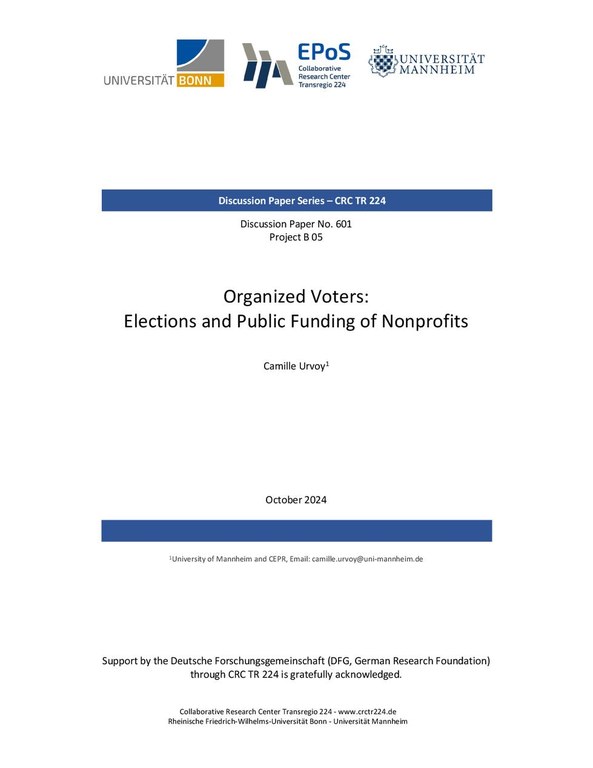 Organized Voters: Elections and Public Funding of Nonprofits