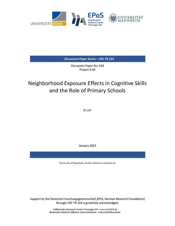 Neighborhood Exposure Effects in Cognitive Skills and the Role of Primary Schools